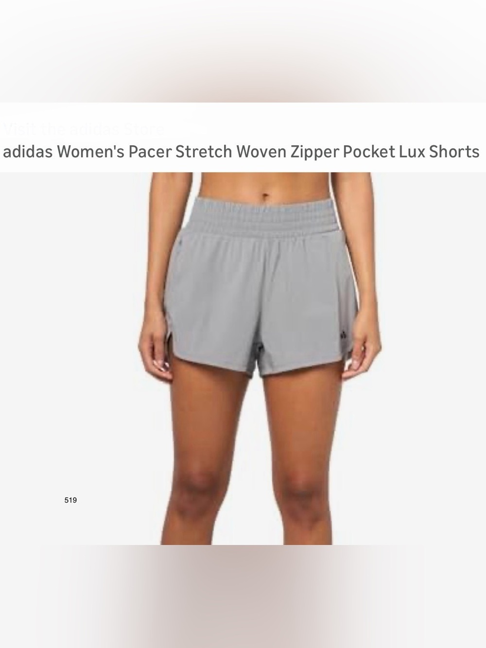 *new* adidas Women's Pacer Stretch Woven Zipper Pocket Lux Shorts - Gray